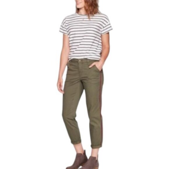 Universal Thread girlfriend jeans, Olive with navy/red stripe size 10 - Picture 3 of 10